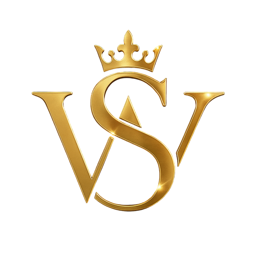 Gold 'WS' logo with a crown on a white background